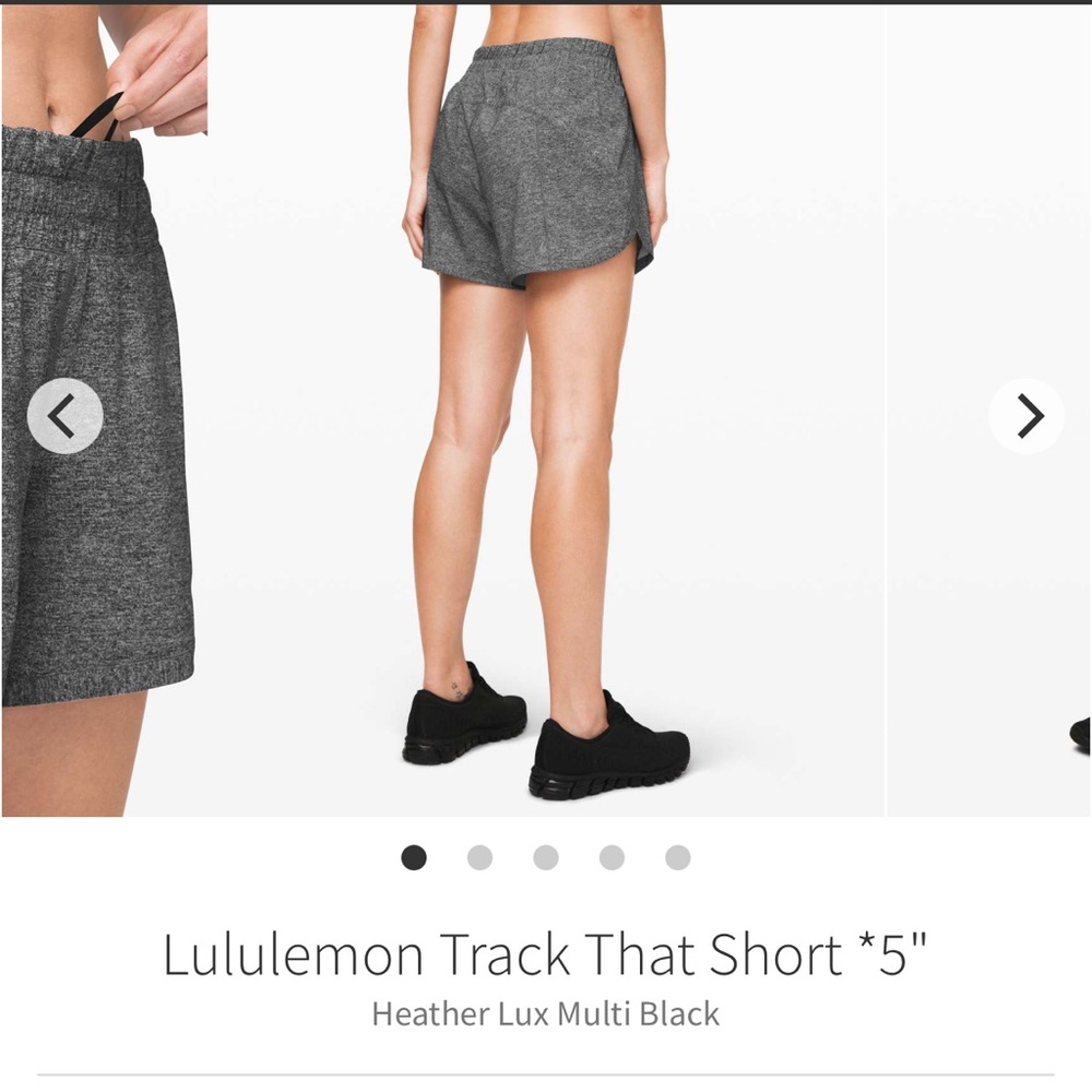 lululemon athletica Track That Short 5" Heather Gray Black
